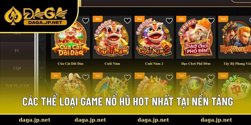 Các thể loại game nổ hũ hot nhất tại nền tảng