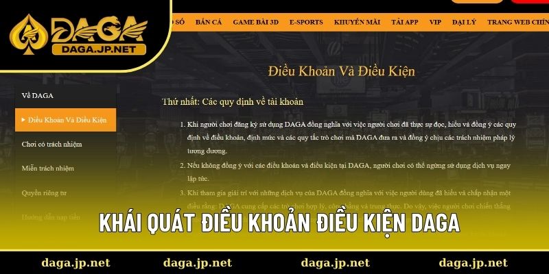 Đôi nét về điều khoản điều kiện DAGA cho người chơi